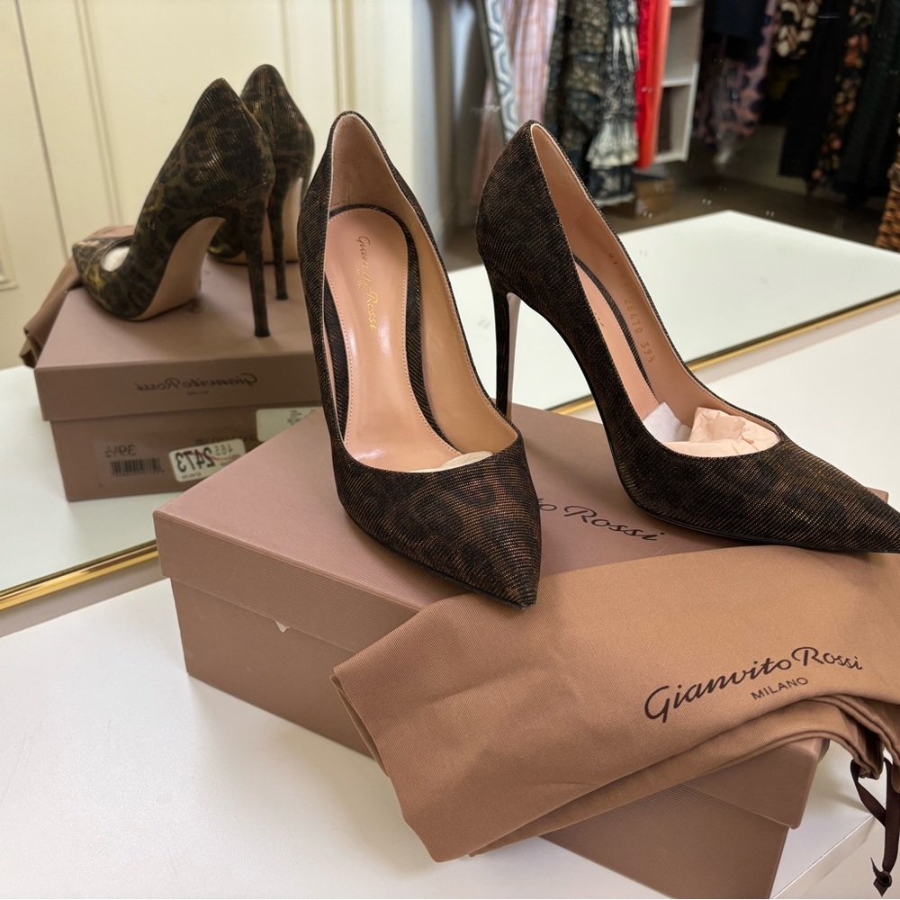 Gianvito Rossi leopard pumps 105mm 39.5